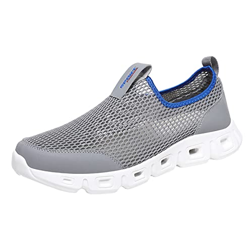 Weiße Sneaker Herren Schuhe Modische Muster Hohl Mesh Atmungsaktive Komfortable Sportschuhe Schuhe Herren (Dark Gray, 42) von Kayferli