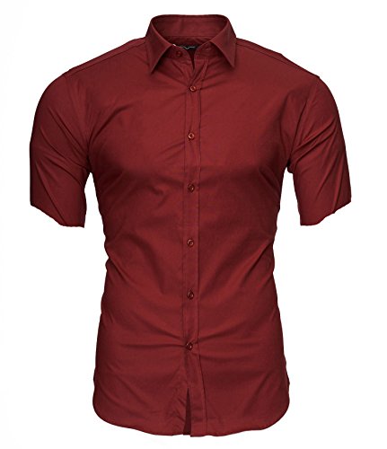 Kayhan Herren Kurzarm Hemd Caribic Bordeaux S von Kayhan