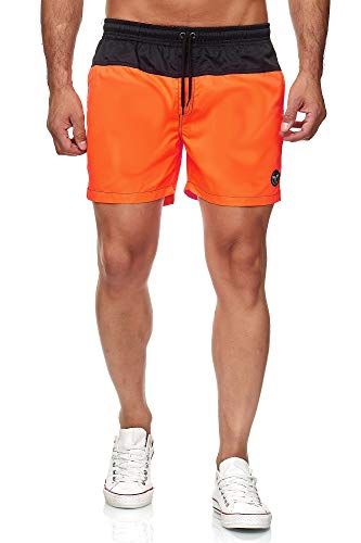 Kayhan Herren Badeshort Doubleface, Black/Orange 3XL von Kayhan