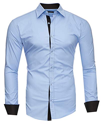 Kayhan Herren Hemd, TwoFace Hellblau 5XL von Kayhan