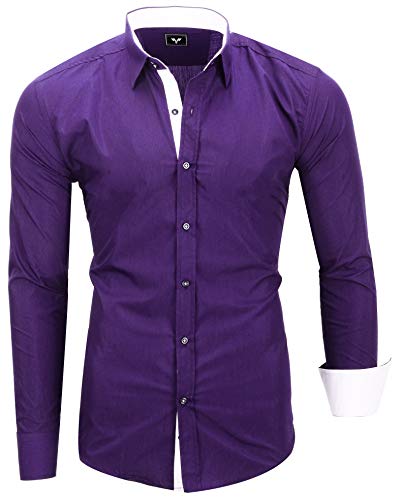 Kayhan Herren Hemd, TwoFace Lila 3XL von Kayhan