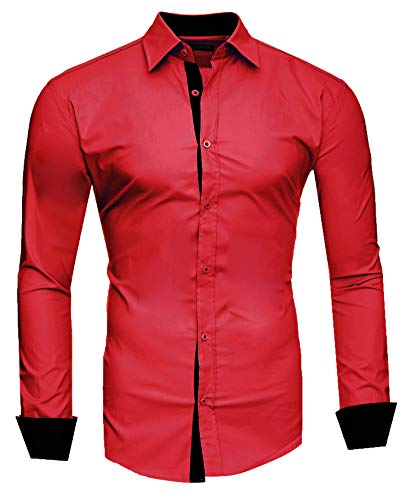 Kayhan Herren Hemd, TwoFace Rot/Schwarz 3XL von Kayhan