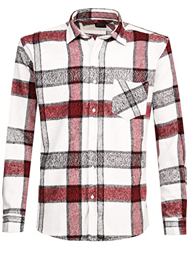 Kayhan Herren Hemd Langarm Twoface Chicago E02 White-Red-Black XXL von Kayhan