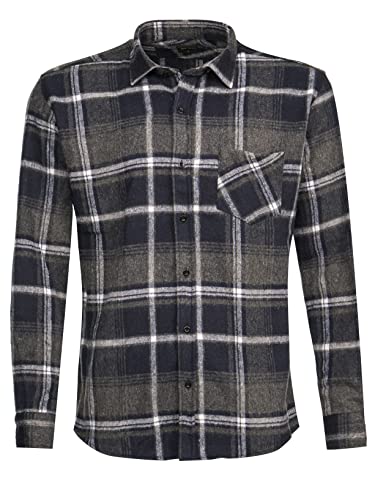 Kayhan Herren Hemd Langarm Twoface Chicago E03 Grey-Navy L von Kayhan