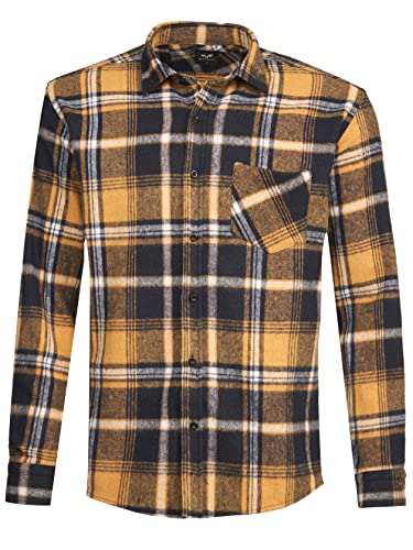 Kayhan Herren Hemd Langarm Twoface Chicago E03 Navy-Yellow M von Kayhan