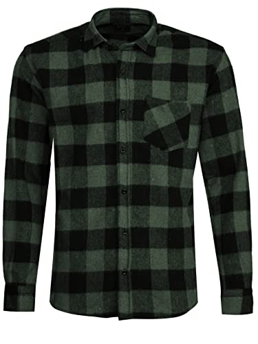 Kayhan Herren Hemd Langarm Twoface Chicago E05 Green-Black 5XL von Kayhan