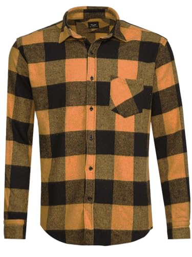 Kayhan Herren Hemd Langarm Twoface Chicago E05 Yellow-Black M von Kayhan