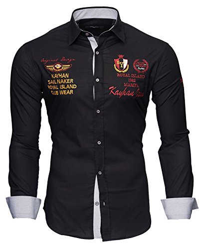 Kayhan Herren Hemd Monaco Schwarz (6XL) von Kayhan