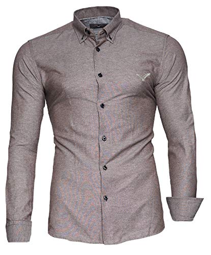 Kayhan Herren Hemd Oxford Braun M von Kayhan