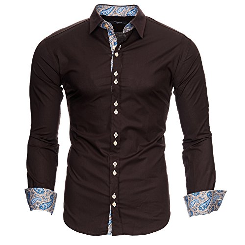 Kayhan Herren Hemd ROYAL Paisley Braun (M) von Kayhan