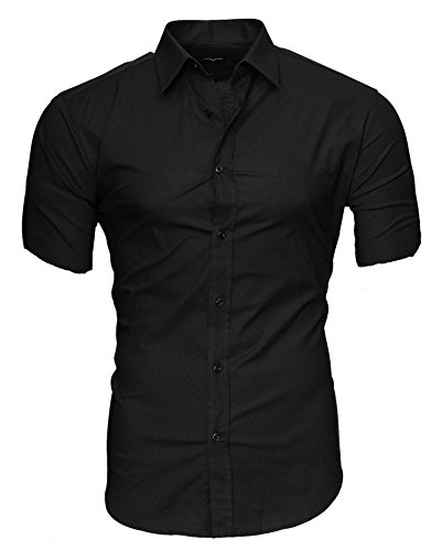 Kayhan Herren Kurzarm Hemd Caribic Schwarz 5XL von Kayhan