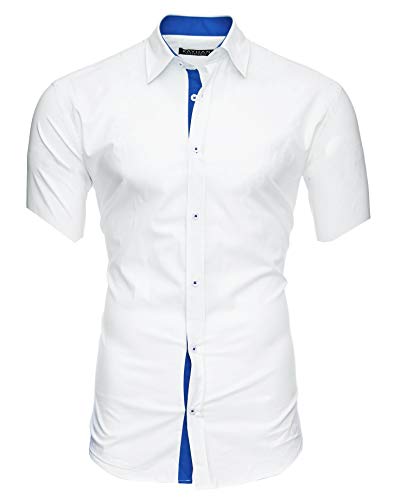 Kayhan Herren Kurzarm Hemd Florida White/Blue 5XL von Kayhan