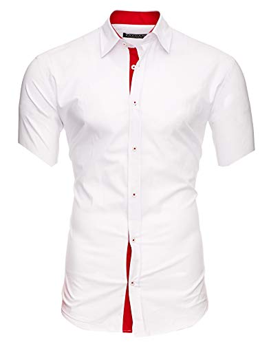 Kayhan Herren Kurzarm Hemd Florida White/RED 4XL von Kayhan