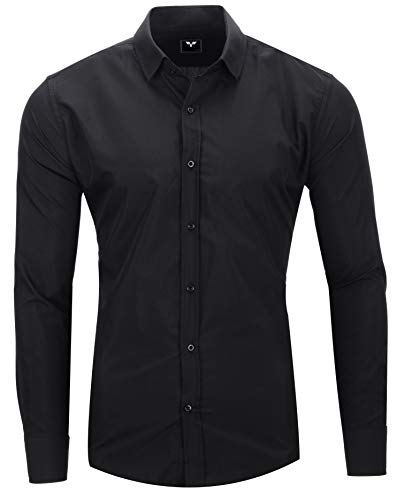 Kayhan Herren Hemd, TwoFace als Uni Schwarz 4XL von Kayhan