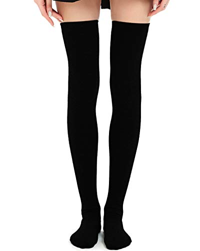 Kayhoma Extra lange Baumwollstrümpfe, gestreift, Overknee-Strümpfe, Übergröße, Schwarz, Medium Kayhoma Extra lange Baumwollstrümpfe, gestreift, Overknee-Strümpfe, Übergröße, Schwarz, Medium von Kayhoma