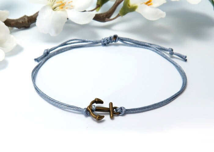 Armband Anker Bronzefarben Freundschaftsarmband Farbwahl Maritim von KayleighUndSorrow
