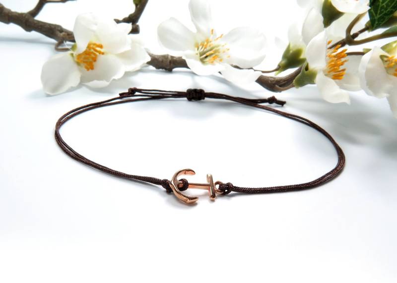 Armband Anker Rosegoldfarben Freundschaftsarmband Farbwahl 25 Farben Makramee Maritim Armband Anker Rosegoldfarben Freundschaftsarmband Farbwahl 25 Farben Makramee Maritim von KayleighUndSorrow