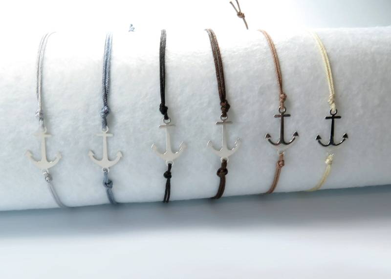 Armband Anker Silberfarben Freundschaftsarmband Maritim Farbauswahl 25 Farben Armband Anker Silberfarben Freundschaftsarmband Maritim Farbauswahl 25 Farben von KayleighUndSorrow