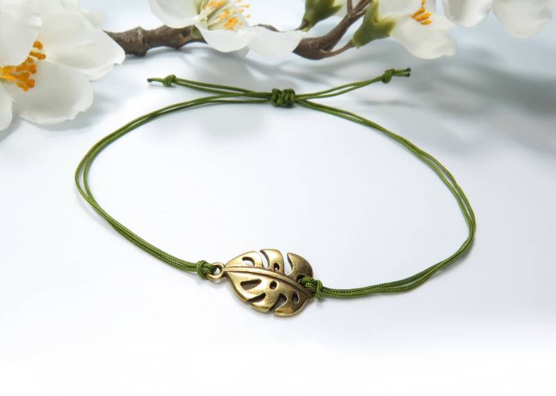 Armband Blatt Farbwahl 25 Farben Zur Auswahl Freundschaftsarmband Freundschaftsband von KayleighUndSorrow