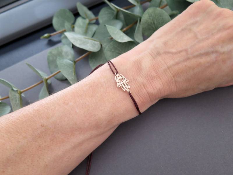 Armband Fatimas Hand Rosegoldfarben Freundschaftsarmband Farbwahl 25 Farben von KayleighUndSorrow