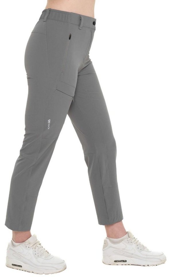 Kaymountain Trekkinghose Damen Trekking Wander Outdoor Hose 7/8 Sierra Light Mid Grey 34 von Kaymountain