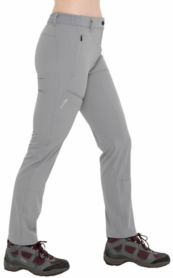 Kaymountain Trekkinghose Damen Trekking Wander Outdoor Hose Sevilla Classic Light Stone Grey 34 von Kaymountain