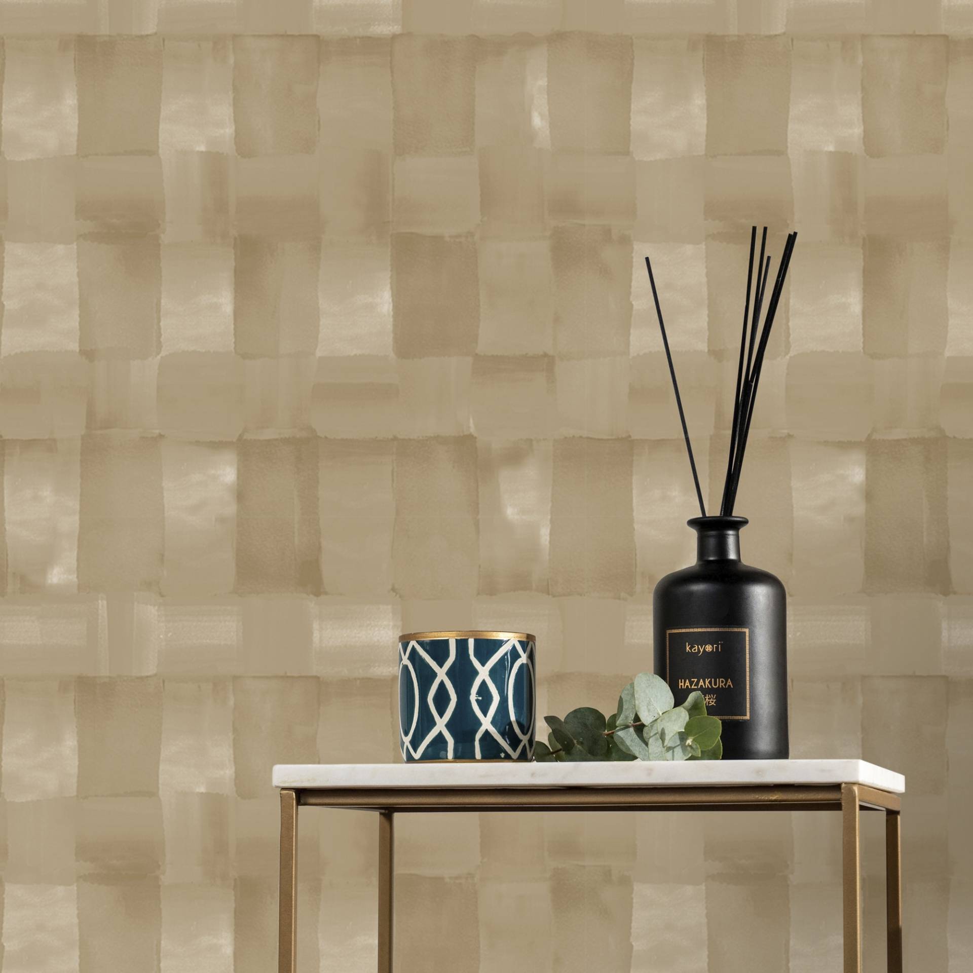 kayori Vliestapete "Koiya" kariert glatt 10mx52cm (ca. 5m2) von Kayori