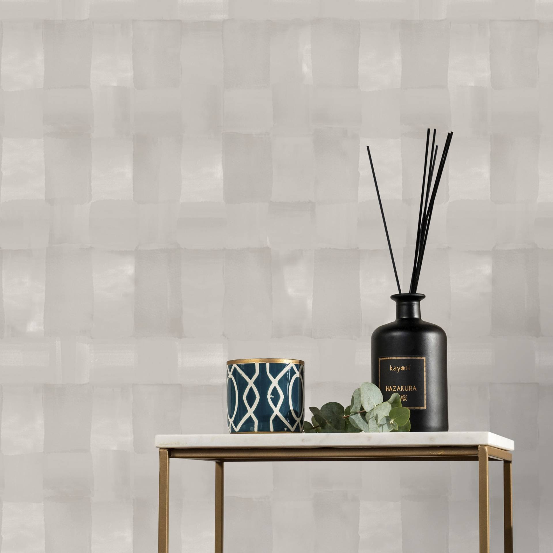 kayori Vliestapete "Koiya" kariert glatt 10mx52cm (ca. 5m2) von Kayori