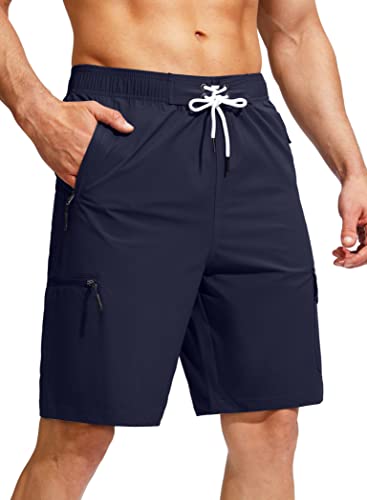 Kayrth Herren-Badehose, schnelltrocknend, Boardshorts mit 5 Taschen, Badebekleidung für Herren, ohne Netzfutter, Marineblau, L von Kayrth