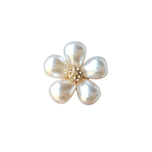 10 Stück kleine duftende Anstecknadeln für Damen, exquisite Perlen-Gänseblümchen-Brosche, weiße Blumen-Knopf-Hemdkragen-Anstecknadel, Party-Geburtstagsgeschenke,Gold von KayuHpFQ