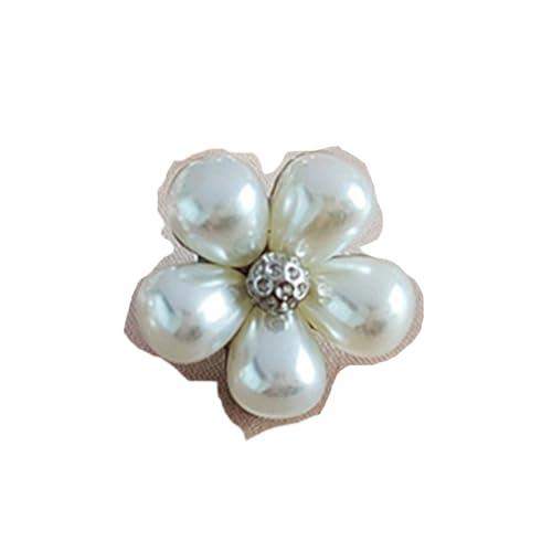 10 Stück kleine duftende Anstecknadeln für Damen, exquisite Perlen-Gänseblümchen-Brosche, weiße Blumen-Knopf-Hemdkragen-Anstecknadel, Party-Geburtstagsgeschenke,Silber von KayuHpFQ