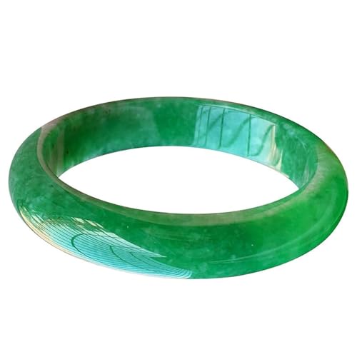 KayuHpFQ Echter Smaragd-Jade-Armreif für Männer und Frauen, natürliches burmesisches Jade-Sonnengrün-Jaspis-Armband, Geschenk, zertifizierter Jadeit-Schmuck der Güteklasse A,54mm von KayuHpFQ