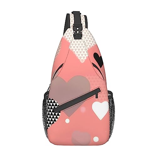 Cross-Brusttasche, diagonal, Valentinstag, Love Running, Gürteltasche, Gürteltasche mit verstellbarem Riemen, für Damen und Herren, freihändige Geldbörse, Hüfttasche von KazUp