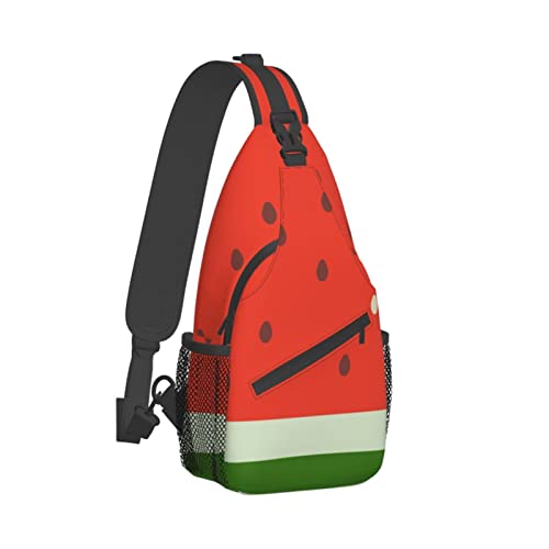 Cross-Brusttasche, diagonale Wassermelonen-Lauf-Fanny-Pack-Gürteltasche mit verstellbarem Riemen für Damen und Herren, freihändige Geldbörse, Hüfttasche von KazUp