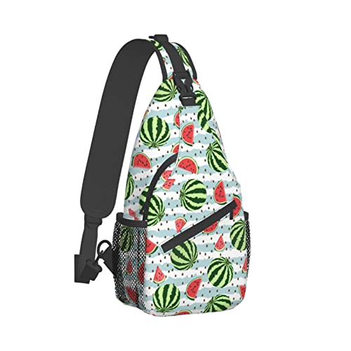 Cross-Brusttasche, diagonale Wassermelonenstreifen, Laufgürteltasche, Gürteltasche mit verstellbarem Riemen, für Damen und Herren, freihändige Geldbörse, Hüfttasche von KazUp