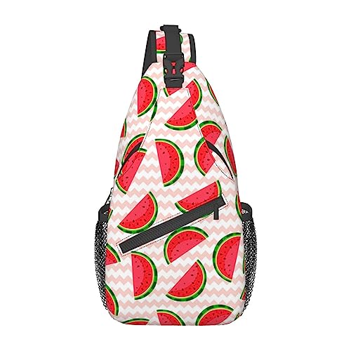 Cross-Brusttasche, diagonale niedliche Wassermelonen-Lauf-Fanny-Pack-Gürteltasche mit verstellbarem Riemen für Damen und Herren, freihändige Geldbörse, Hüfttasche von KazUp