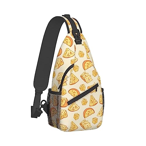 Cross-Brusttasche, diagonaler gelber Käse, Laufgürteltasche, Gürteltasche mit verstellbarem Riemen, für Damen und Herren, freihändige Geldbörse, Hüfttasche von KazUp