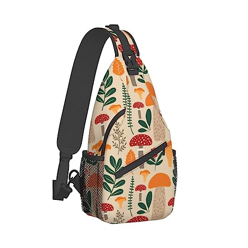 Cross-Brusttasche, diagonaler niedlicher Pilz-Lauf-Fanny-Pack, Gürteltasche mit verstellbarem Riemen für Damen und Herren, freihändige Geldbörse, Hüfttasche von KazUp