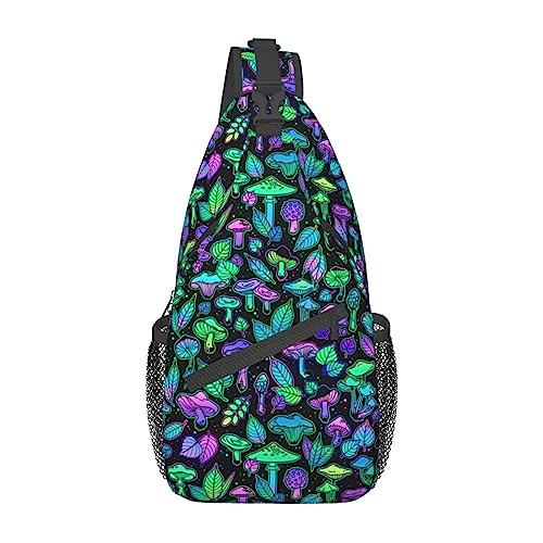 Cross-Brusttasche, diagonaler niedlicher Trippy-Pilz-Lauf-Fanny-Pack, Gürteltasche mit verstellbarem Riemen für Damen und Herren, freihändige Geldbörse, Hüfttasche von KazUp