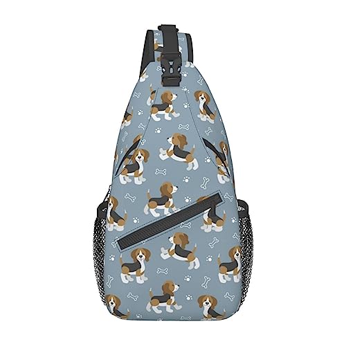 Cross-Brusttasche, diagonales Beagles-Tier-Lauf-Fanny-Pack, Gürteltasche mit verstellbarem Riemen für Damen und Herren, freihändige Geldbörse, Hüfttasche von KazUp