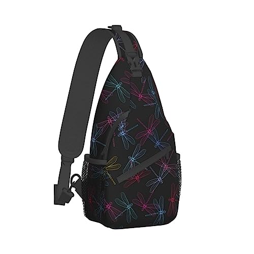 Cross-Brusttasche, diagonales Libellen-Lauf-Fanny-Pack, Gürteltasche mit verstellbarem Riemen für Damen und Herren, freihändige Geldbörse, Hüfttasche von KazUp