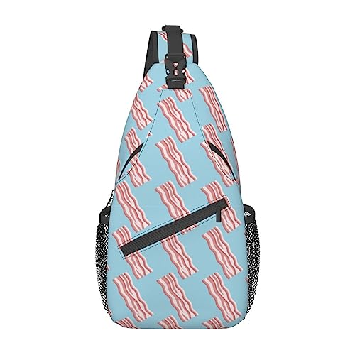 Cross-Brusttasche Diagonal Bacon Running Fanny Pack Gürteltasche mit verstellbarem Riemen für Damen Herren Freisprech-Geldbörse Hüfttasche von KazUp