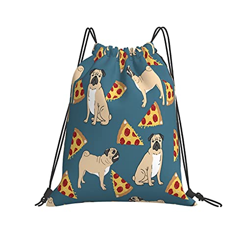 KazUp Kordelzug-Tasche, Pizza-Hund, leichte Taschen, Wasserabweisende Nylon-Strandtasche für Sackpack, Wandern, Reisen, Strandparty von KazUp