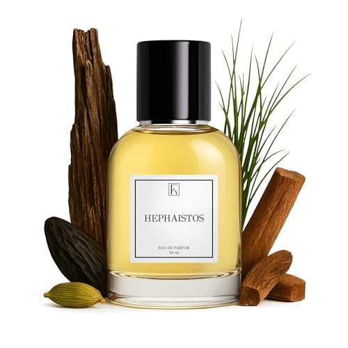 KAZAAR - HEPHAISTOS - 50ml - Eau de Parfum für Herren - Holzige Duftnoten von Sandelholz, Tonkabohne & Oud - mit 20% Parfümöl bis zu 8h lang anhaltender Duft - aus Schweizer Manufaktur von Kazaar