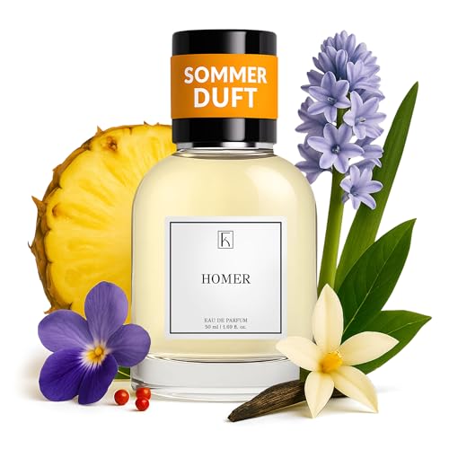 KAZAAR - HOMER - 50ml - Eau de Parfum für Herren – Fruchtig-blumig mit Ananas, Amber & Moschus – ideal für Alltag & Freizeit von Herbst bis Frühling – 20 % Duftöl für lange Haltbarkeit – Swiss Made von Kazaar