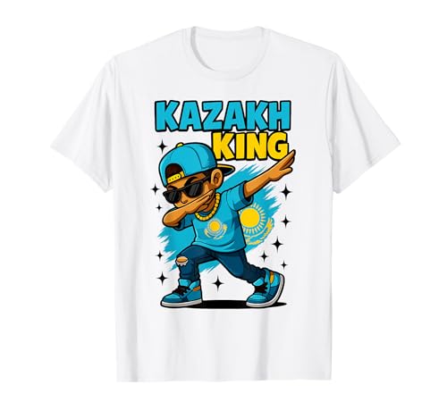 Kasachstan-Flagge Dab Boy Cool National Pride für Jungen Kinder T-Shirt von Kazakh Street Culture Dab Stylewear