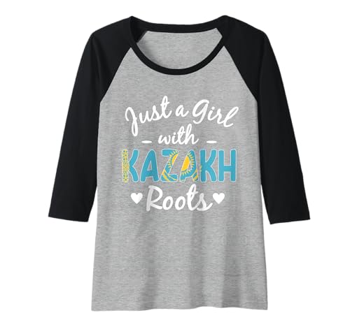 Damen Just A Girl With Kasachh Roots Born In Kasachstan Women Raglan Damen Just A Girl With Kasachh Roots Born In Kasachstan Women Raglan von Kazakhstan Flag Designs Proud Kazakh Roots
