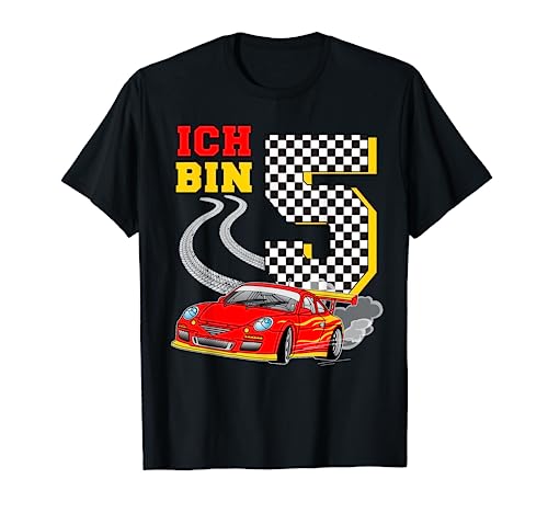 Ich bin 5 Jahre alt, Rennwagen, Jungen Kinder, 5. Geburtstag T-Shirt Ich bin 5 Jahre alt, Rennwagen, Jungen Kinder, 5. Geburtstag T-Shirt von Kazekaz
