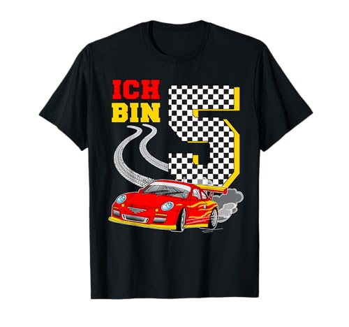 Ich bin 5 Jahre alt, Rennwagen, Jungen Kinder, 5. Geburtstag T-Shirt Ich bin 5 Jahre alt, Rennwagen, Jungen Kinder, 5. Geburtstag T-Shirt von Kazekaz