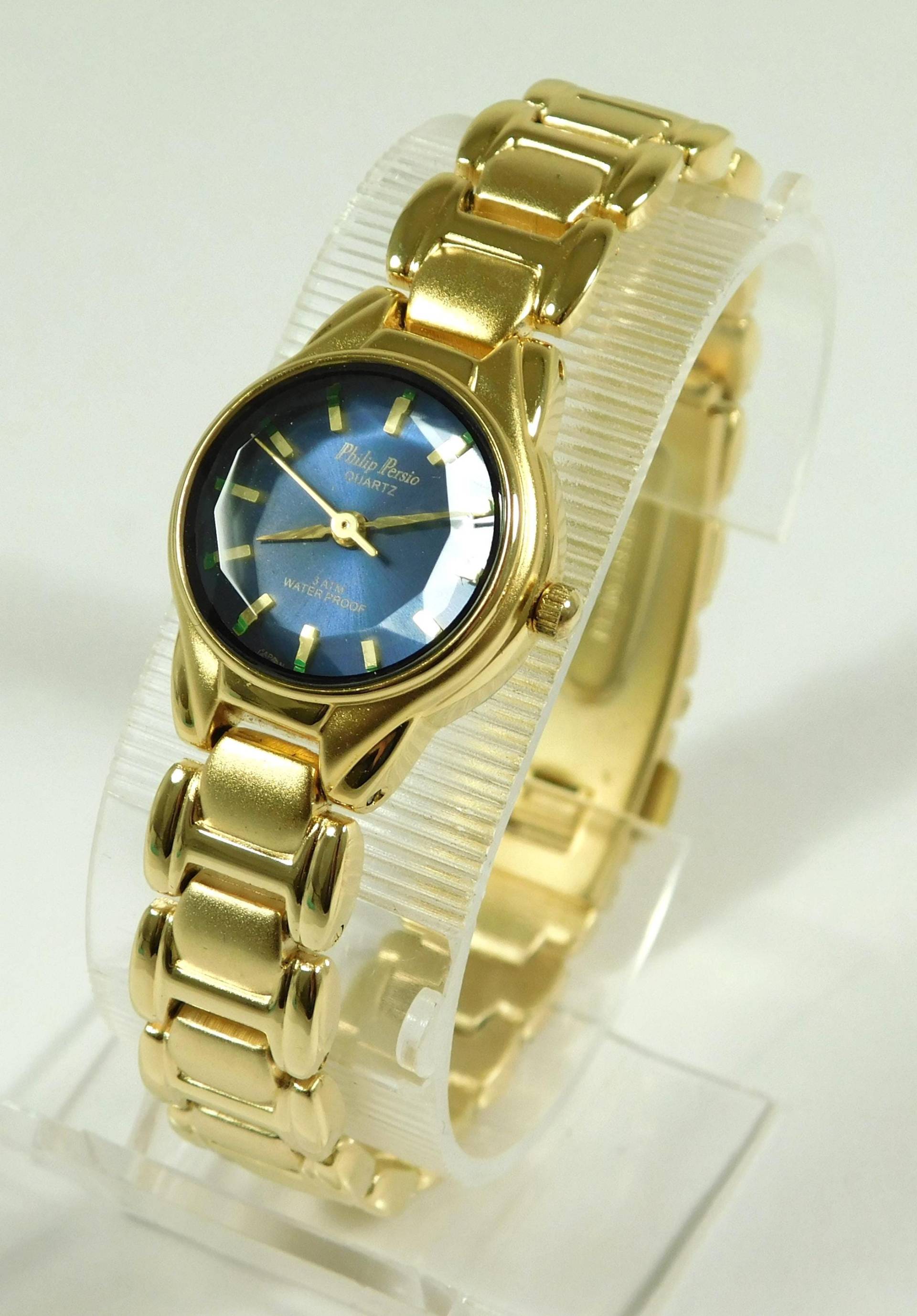 Arbeiten Damen Philipp Persio Facettiertes Glas Blaues Zifferblatt Top Quarz Armbanduhr | 17686 Arbeiten Damen Philipp Persio Facettiertes Glas Blaues Zifferblatt Top Quarz Armbanduhr | 17686 von Kazeran
